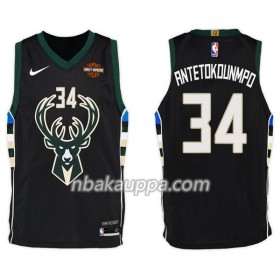Milwaukee Bucks Giannis Antetokounm 34 Nike 2017-18 Musta Pelipaidat Swingman - Miesten